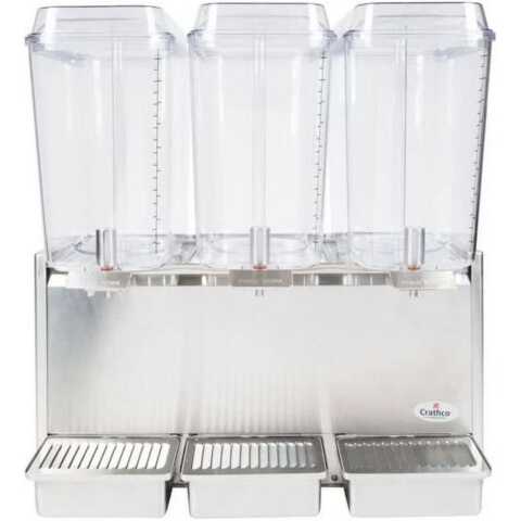 Crathco D35-3 26" Pre-Mix Cold Beverage Dispenser w/ (3) 5 Gallon Bowls & SS Side Panels - Classic Bubbler Series