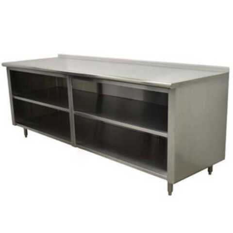 L&J ST-330-72-B Storage Cabinet 30"D x 72"L Stainless Steel with 5" Backsplash And Optional Door
