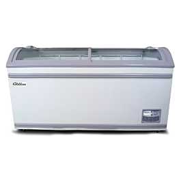 Coldline XS160 26 Curved Glass Top Ice Cream Freezer with LED