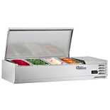 Coldline CTP48SS 48" Refrigerated Countertop Salad Bar, Stainless Steel Topping Rail, 4 Pans