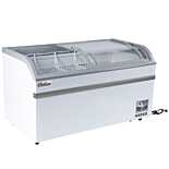 Coldline XS500YX 58" Curved Glass Top Display Ice Cream Freezer with LED Lighting - 17.7 Cu. Ft.