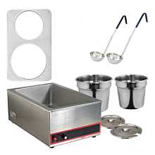 Global GLSW1 Soup Warmer Set and Replacement Adaptor and Inset Pot