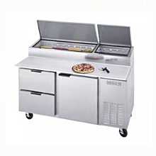 Beverage-Air DPD67-2 67 inch Pizza Prep Table with One Door and Two Drawers