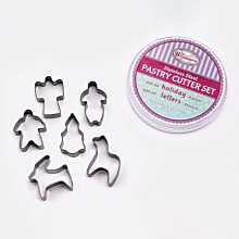 Winco CST-33 6-Piece Stainless Steel Holiday Cookie Cutter Set