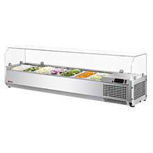 Turbo Air CTST-1500G-N E-Line 59" Clear Hood Countertop Salad Table - (7) 1/4 Size Pans
