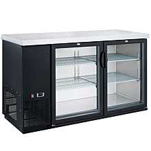 Dukers DBB60-H2 60" Two Swing Glass Door Bar and Beverage Cooler - 15.2 Cu. Ft.