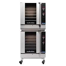 Moffat Turbofan G32D5/2-LP 29" Liquid Propane Gas 10 Full Size Pan Digital Control Double Deck Convection Oven, Stacking Kit with Casters - 66,000 BTU