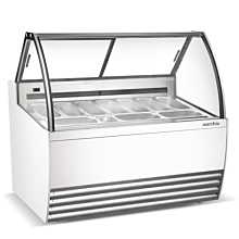 Marchia GIC-10 56” 10-Pan White Gelato Ice Cream Dipping Cabinet Display Freezer
