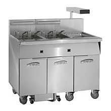 Imperial IFSCB475EU 97" Electric Floor Model Four Battery 75Lb. Capacity Each Fryer with Tilt-up Elements