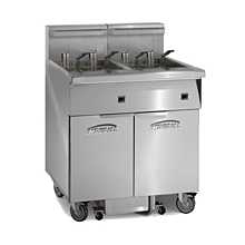 Imperial IFSSP475EUT 78" Electric Floor Model Four Battery 75Lb. Capacity Each Fryer with Tilt-up Elements and Electronic Thermostat