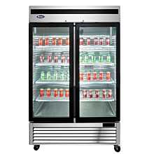 Atosa MCF8703ES 54" Freezer Merchandiser With bottom-mount self-contained refrigeration , 2 self-closing hinged glass doors with lock