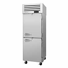 Turbo Air PRO-26-2H-SG-PT Pro Series 29" Pass-Thru Right-Hinged Front Half Solid & Back Glass Heated Cabinet - 115V - 26 Cu. Ft.