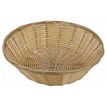 Winco PWBN-9R 9" Round Tan Polypropylene Woven Basket