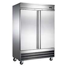 Universal RIFI-54 54" Stainless Steel Two Solid Door Reach-In Freezer, 47 Cu. Ft.