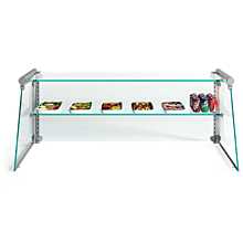 Custom Glass SGX36 36" Frameless Glass Sneeze Guard with Stainless Steel Tubing for Counter, Salad Bars, or Steam Tables