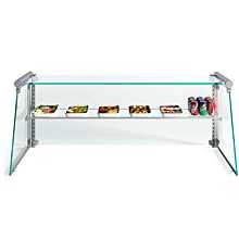 Custom Glass SGX24 24" Frameless Glass Sneeze Guard with Stainless Steel Tubing for Counter, Salad Bars, or Steam Tables
