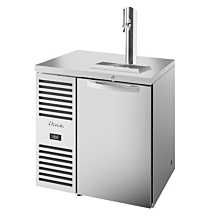 True TDR32-RISZ1-L-S-S-1 32" Reach-In One-Section Solid Door Stainless Steel Refrigerated Draft Bar Cooler with One Tap Column