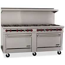 Therma-Tek TMD72-24G-8-2-LP 72" Liquid Propane Eight Burner Restaurant Range, and 24" Giddle with Two Oven - 360,000 BTU