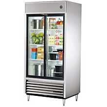 True TSD-33G-HC-LD 39.5" Two Section Reach In Refrigerator, (2) Sliding Glass Doors, 115v