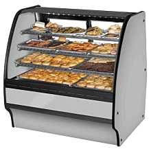True TGM-DC-48-SC/SC-S-S 48" Curved Glass / Solid End Dry Display Merchandiser Case with Stainless Steel Exterior & Interior