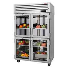 Turbo Air PRO-50-4R-G-N 52" Pro Series Reach-In Half Glass Door Two-Section Refrigerator - 47 Cu. Ft.