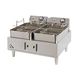 Cookline DF15-2-220 22 Dual Tank 30 lb. Electric Countertop Fryer