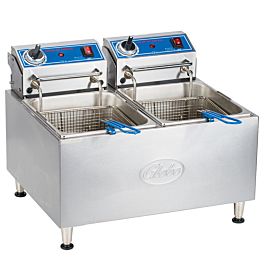 Cookline DF15-2-220 22 Dual Tank 30 lb. Electric Countertop Fryer