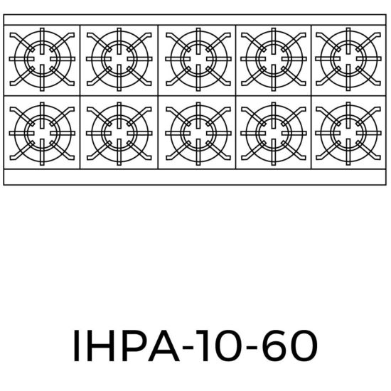 Imperial IHPA-10-60 10 Burner Countertop Gas Hotplate / Range with Manual  Controls - 320,000 BTU
